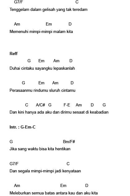 Lirik Lagu Dan Chord Lagu Indonesia. Lyric & Chord: Aku Dan Dirimu ...